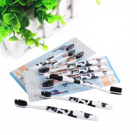 Cow Print Soft Charcoal Toothbrush